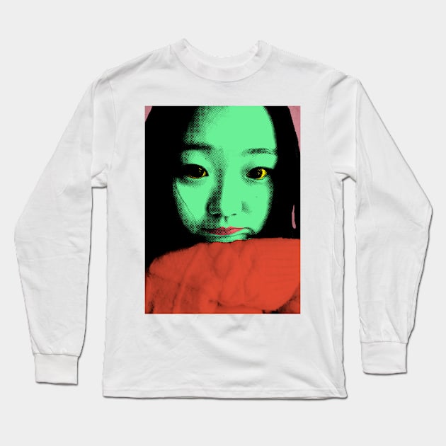 BEAUTIFUL FUNNY ASIAN GIRL POP ART COLOR Long Sleeve T-Shirt by NYWA-ART-PROJECT